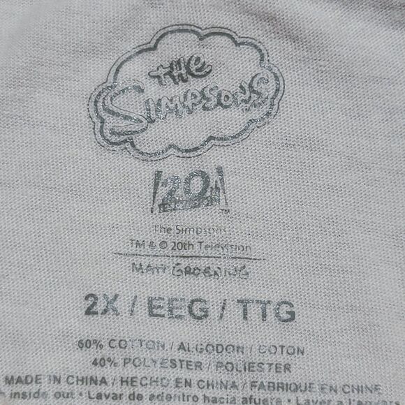 The Simpsons Crop SS White Tee Lisa Simpson - Size 2XL - Picture 4 of 4
